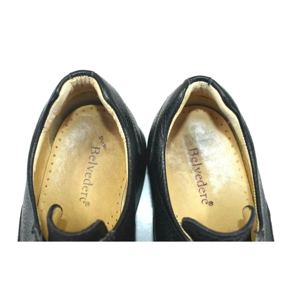 Belvedere Baybridge Men's‎ Black Oxfords Dress Shoes Split Toe Leather Size 11 D